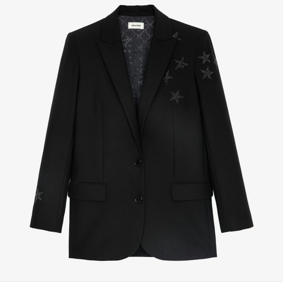 NWT Zadig & Voltaire Viva Strass Star Blazer 36 - Picture 2 of 12